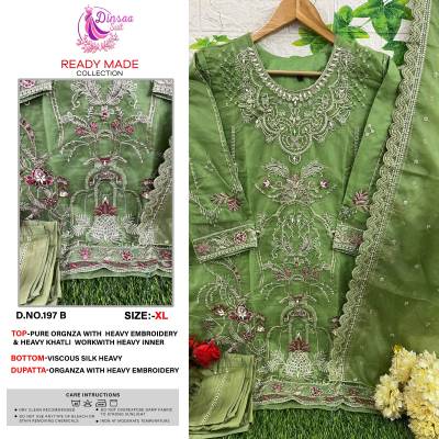 DN 197 By Dinsaa Designer Partywear Readymade Salwar Kameez Collection